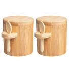 Kit 2 Porta Temperos Pote Com Colher Bambu 100% Natural Multiuso Kit 2 Porta Temperos Pote Com Colher Bambu 100% Natural Multiuso
