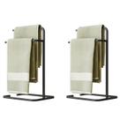 Kit 2 Porta Toalha Toalheiro Duplo Lovell Bancada Preto Cozinha Lavabo DHom