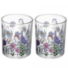 Kit 2 Porta Velas de Vidro Estampa Aroma de Jardim 7cm Wolff Kit 2 Porta Velas de Vidro Estampa Aroma de Jardim 7cm Wolff