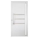Kit 2 Portas Lambril de Alumínio Direita 210x80cm com Friso e Visor Linha Veneza Esquadrias Bergamo