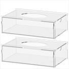 Kit 2 Portas Lenços De Papel Desmontável Em Acrílico Cristal