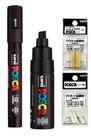 Kit 2 Posca PC-5M e PC-8K Preta + Refil Kit 2 Posca PC-5M e PC-8K Preta + Refil