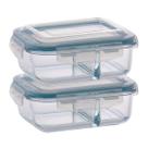 Kit 2 Pote 1040ml Hermético Com Divisoria Mantimentos Alimentos