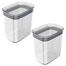Kit 2 Pote 1,5L Hermetico Organizador Cozinha Transparente