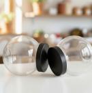 Kit 2 Pote Baleiro Cristal 1,45l Redondo Transparente Tampa Preto