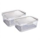 Kit 2 pote c/ tampa hermetica 2,6l c/ escorredor frutas e verduras