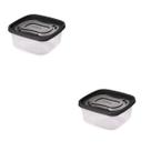 Kit 2 Pote de Alimentos Quadrado Com Tampa 1,1L Transparente
