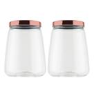KIT 2 Pote de Plástico 2100ml com Tampa de Rosca Metalizada Multiuso -