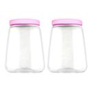 KIT 2 Pote de Plástico 2100ml com Tampa de Rosca Metalizada Multiuso -