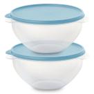 Kit 2 Pote de Plástico Hermético 500ml Marmita C/ Tampa Bowl Redondo Tijela Vasilha Alimentos