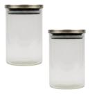 Kit 2 Pote De Vidro Com Tampa Hermética Inox 900ml Multiuso