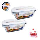 Kit 2 Pote de Vidro Hermético 370 ml Marmita Mantimentos