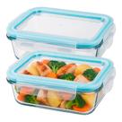 Kit 2 Pote de Vidro Marmita Hermético Retangular com Tampa Azul Vedação 400ml Em Casa Tem Kit 2 Pote de Vidro Marmita Hermético Retangular com Tampa Azul Vedação 400ml Em Casa Tem