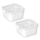 Kit 2 Pote Geladeira Hermetico Frutas, Verduras, Legumes - 1360ml