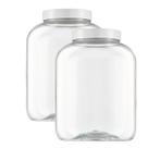 Kit 2 Pote Grande Plástico 7 Litros Mantimentos Cereais Grãos Branco Suplementos
