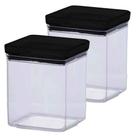 Kit 2 Pote Hermético Lumini Quadrado Black 1000ml