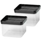 Kit 2 Pote Hermético Lumini Quadrado Black 225ml