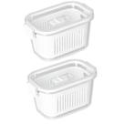 Kit 2 Pote Hermético Paramount C/ Cesto e Trava 630ml Branco Kit 2 Pote Hermético Paramount C/ Cesto e Trava 630ml Branco