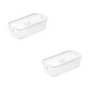 Kit 2 Pote Hermético Slim Multiuso 845 ML Branco 22x10x6Cm Kit 2 Pote Hermético Slim Multiuso 845 ML Branco 22x10x6Cm