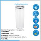 Kit 2 Pote Organizador Hermético UZ 2200ML Alimento Transparente Cozinha Empilhável