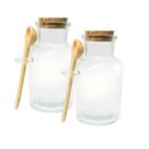 Kit 2 Pote Porta Tempero Redondo Vidro com Colher de Bambu e Tampa Rolha 100ml Kit 2 Pote Porta Tempero Redondo Vidro com Colher de Bambu e Tampa Rolha 100ml