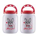 Kit 2 Pote Ração Petisco Com Tampa Rosca 1,4l Gato Cachorro - Kit 2 Pote Ração Petisco Com Tampa Rosca 1,4l Gato Cachorro -