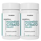Kit 2 Potes 2 em 1 Magnésio De Malato e Citrato Duo Natunectar 120 Capsulas 500mg Blend Mix Magnesium Citrate Malate