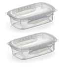 Kit 2 Potes Alimentos 500 ML Com Tampa e Travas Transparente
