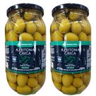Kit 2 Potes Azeitona Verde Grega com Caroço Members Mark 1kg Vidro Premium Selecionadas