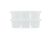 Kit 2 Potes C/ 3 Divisórias Nitron 1,1L Tampa Conservador de Alimentos P/ Petiscos Plástico Livre de BPA