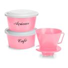 Kit 2 Potes Café Açúcar 1,2L + Filtro 103 Rosa - Plasmarc