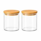 Kit 2 Potes de 750 Vidro Borossilicato com Tampa de Bambu Kit 2 Potes de 750 Vidro Borossilicato com Tampa de Bambu