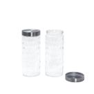 Kit 2 potes de vidro com tampa inox bolhas redondo 2200ml - Mozcada