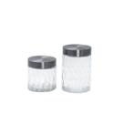 Kit 2 potes de vidro com tampa inox bolhas redondo 800ml e 1300ml - Mozcada