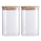 Kit 2 Potes de Vidro Hermético 1100ml Tampa Bambu Quadrado Oikos Borea Cozinha Mantimentos Temperos Kit 2 Potes de Vidro Hermético 1100ml Tampa Bambu Quadrado Oikos Borea Cozinha Mantimentos Temperos