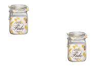 Kit 2 Potes de Vidro Hermético Original FIDO Terrina 1000 ml Ø 10,6 mm Multiuso