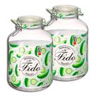 Kit 2 Potes de Vidro Hermético Original FIDO Terrina 5000 ml Ø 17,5 mm Multiuso