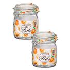 KIT 2 Potes de Vidro Hermético Original FIDO Terrina 750 ml Ø 10,5 mm Multiuso