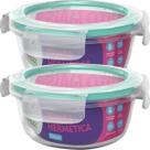 Kit 2 Potes de Vidro Hermetico Resistente Alta Temperatura Reforçado Aguenta Calor Varios Tamanhos