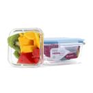 KIT 2 Potes de Vidro Quadrado com Tampa Hermética 320ml