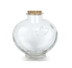 Kit 2 Potes Garrafa Frasco Coração De Vidro 700ml Com Rolha Lembrancinhas Aniversario Casamento