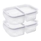 Kit 2 Potes Hermético com 2 Divisórias 500ml Porta Frios Marmita Frutas Vegetais Alimentos Petiscos BPA Free