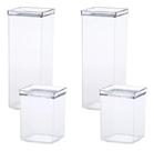 Kit 2 Potes Hermético Grande 2.3 L + 2 Potes Médio 1,1 L Mantimentos