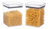 Kit 2 Potes Hermético Macarrão Cozinha Empilhável 1000 Ml