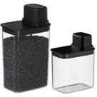 Kit 2 Potes Herméticos 1,5L e 2,3L Tampa Dosadora Ideal Arroz Feijão Cereais Vedação de Silicone Armazenamento Cozinha Multiúso Organizador Armário
