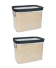 Kit 2 Potes Herméticos 4000ml Arroz Mantimentos