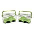 Kit 2 Potes Herméticos C/ Alça Organizador Geladeira Frutas