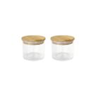 Kit 2 Potes Herméticos de Vidro com Tampa de Bambu 450ml
