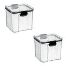 Kit 2 Potes Herméticos Organizadores de Alimentos 800 Ml Kit 2 Potes Herméticos Organizadores de Alimentos 800 Ml