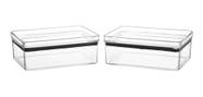 Kit 2 Potes Herméticos Porta Frios Empilhável 770 Ml Cozinha